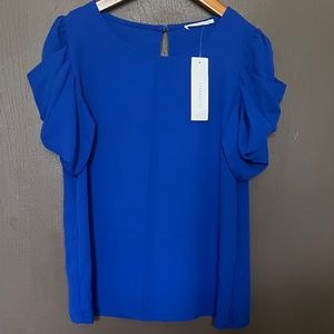 TIMING Puff Sleeve Blouse. Royal Blue